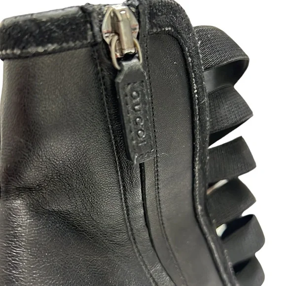 Gucci Black Elastic And Leather Isadora Gladiator Booties Size 39 - Picture 12 of 15